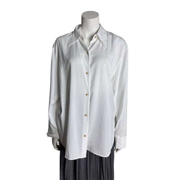Vince Dress Shirt Women's XL White Long Sleeve 100% Lyocell - Picture 6 of 6